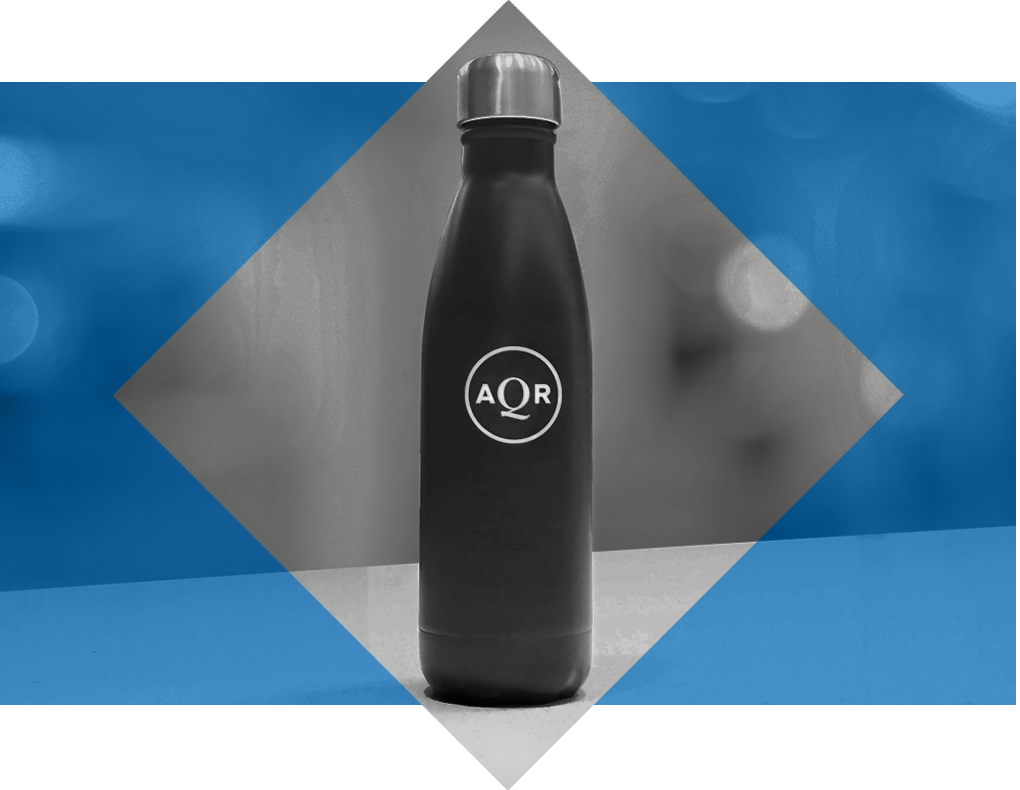A reusable water bottle with the ATP Tech logo on the front.